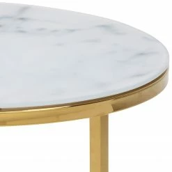 Fredriks Tables gigognes Katori II (lot de 2) - Verre / Métal - Imitation marbre blanc / Doré -loftscape Boutique 1000330559 220208 14494600070 DETAILS P000000001000330559