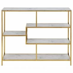 Fredriks Étagère Katori I - Verre / Métal - Imitation marbre blanc / Doré -loftscape Boutique 1000330564 220208 14502800030 DETAILS P000000001000330564