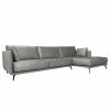 Norrwood Canapé d’angle Frederike - Microfibre Faria: Gris - Méridienne courte à droite (vue de face) -loftscape Boutique 1000330881 220214 010 IMAGE P000000001000330881
