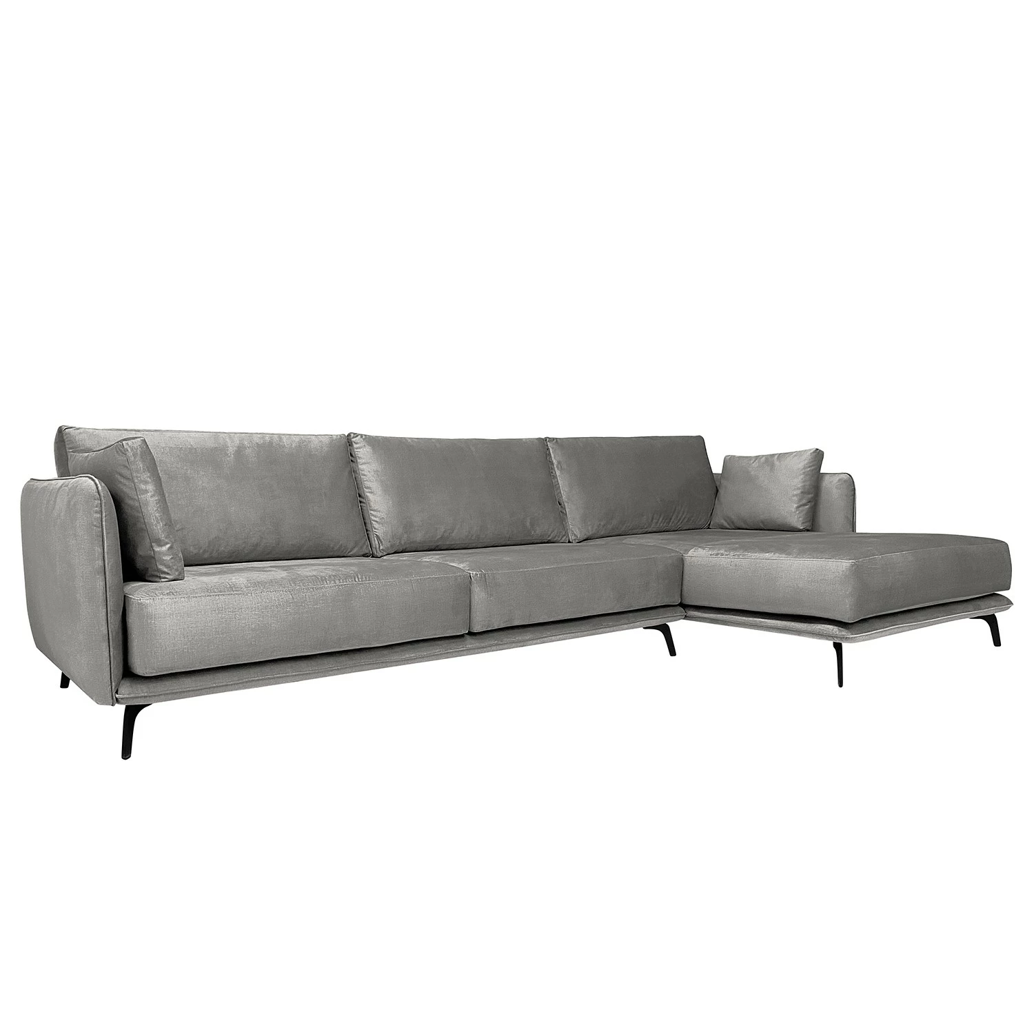 Norrwood Canapé d’angle Frederike - Microfibre Faria: Gris - Méridienne courte à droite (vue de face) 3 Norrwood Canapé d’angle Frederike - Microfibre Faria: Gris - Méridienne courte à droite (vue de face)