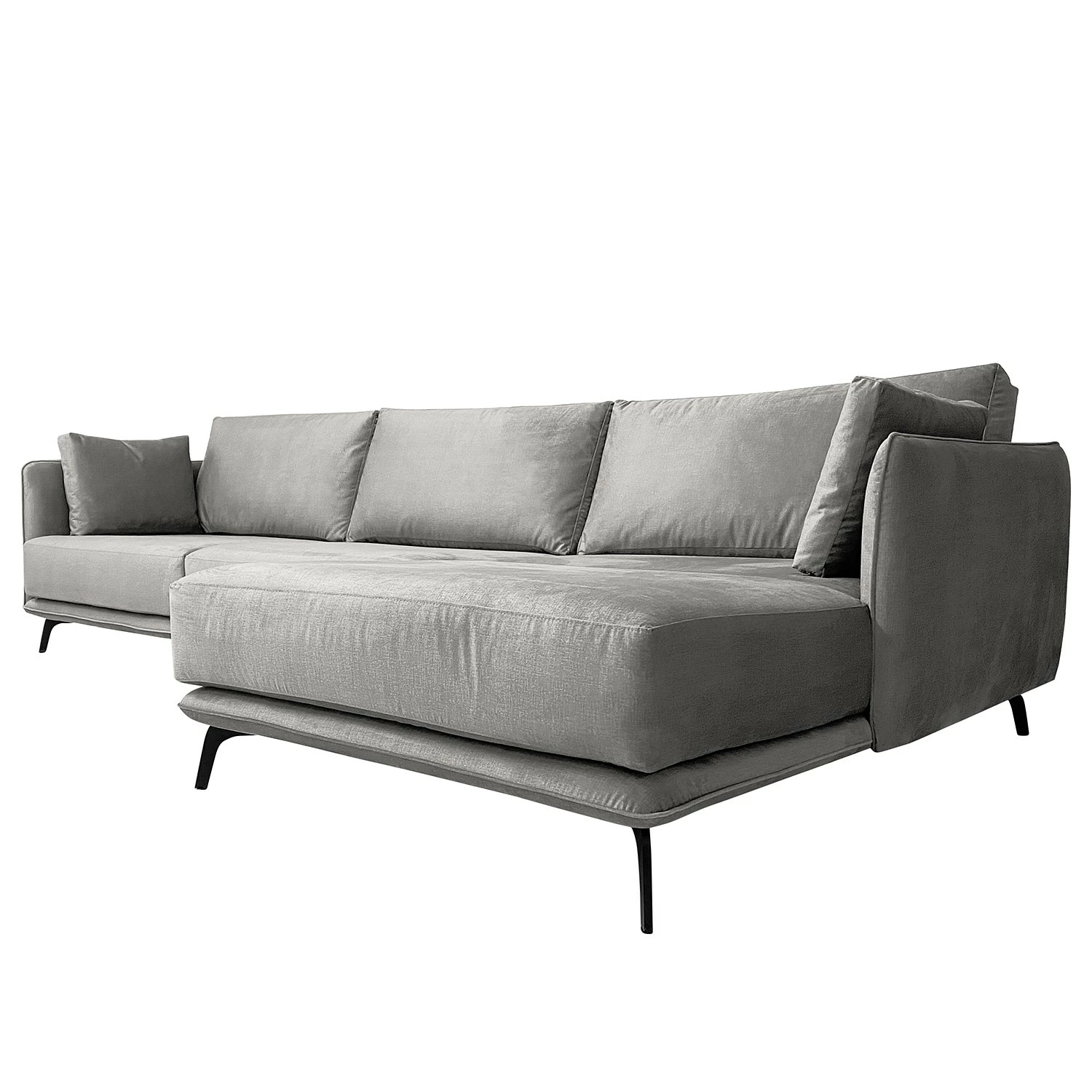 Norrwood Canapé d’angle Frederike - Microfibre Faria: Gris - Méridienne courte à droite (vue de face) 8 Norrwood Canapé d’angle Frederike - Microfibre Faria: Gris - Méridienne courte à droite (vue de face) – Image 6