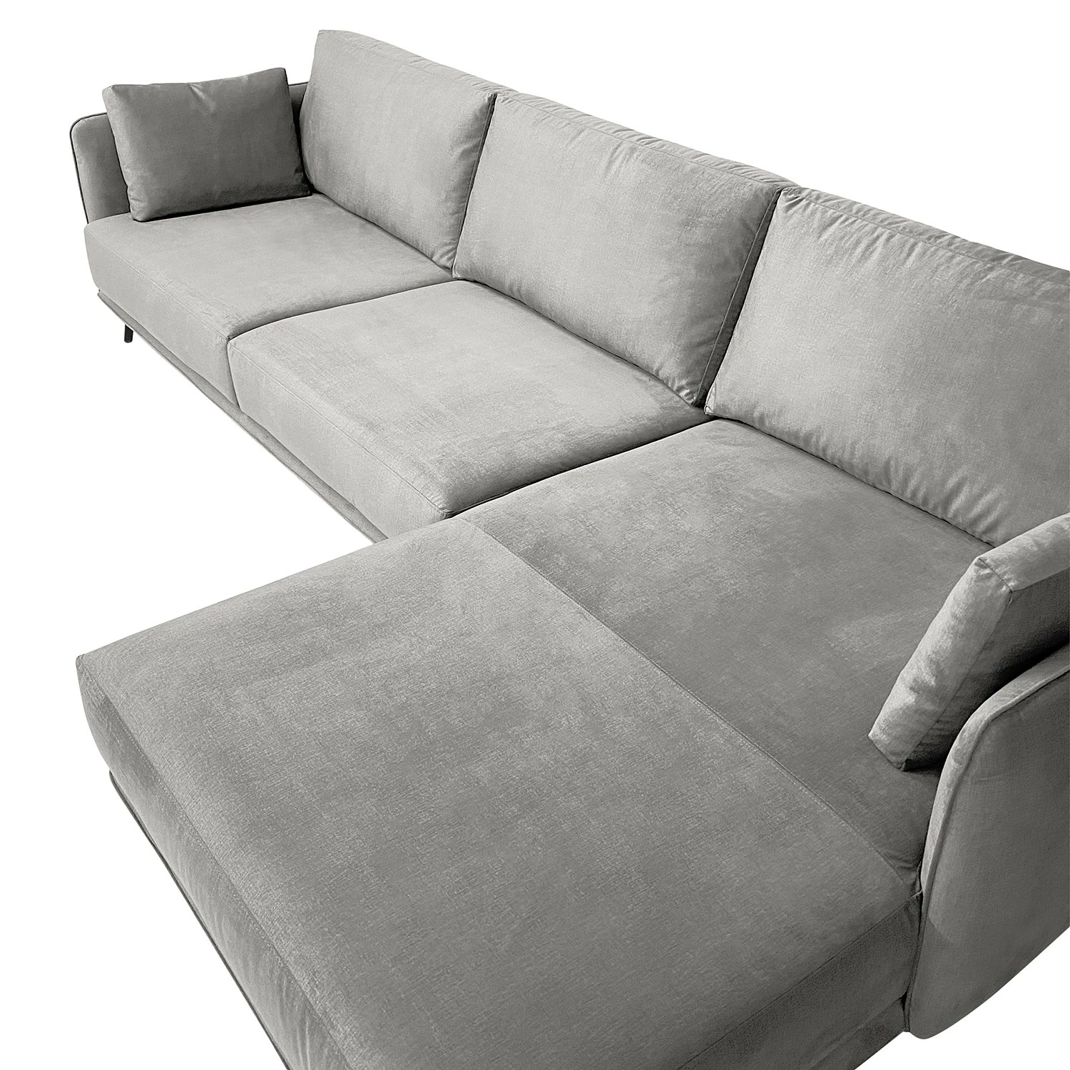 Norrwood Canapé d’angle Frederike - Microfibre Faria: Gris - Méridienne courte à droite (vue de face) 9 Norrwood Canapé d’angle Frederike - Microfibre Faria: Gris - Méridienne courte à droite (vue de face) – Image 7