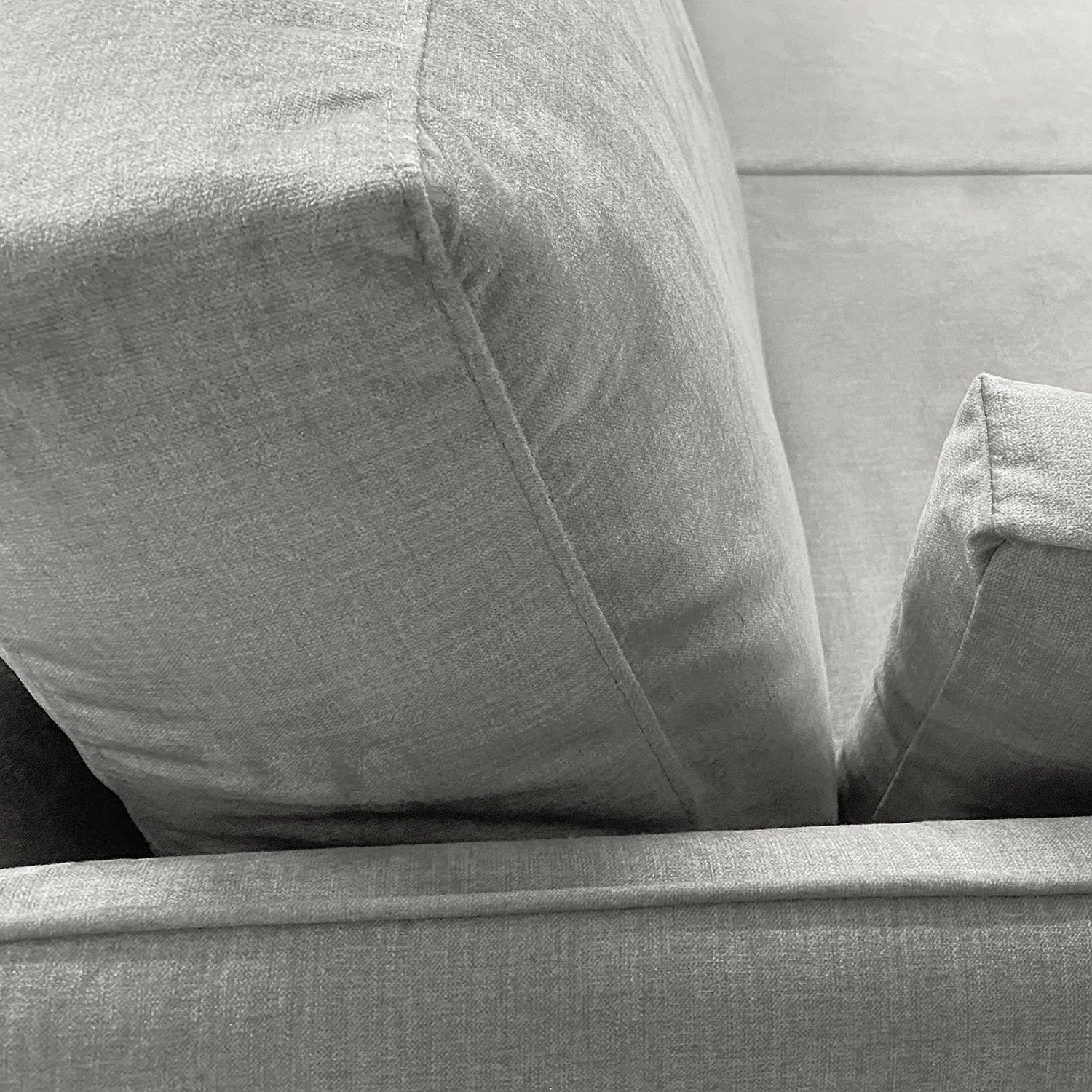 Norrwood Canapé d’angle Frederike - Microfibre Faria: Gris - Méridienne courte à droite (vue de face) 10 Norrwood Canapé d’angle Frederike - Microfibre Faria: Gris - Méridienne courte à droite (vue de face) – Image 8