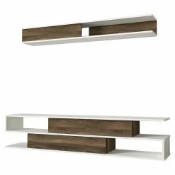 Loftscape Ensemble meubles TV Morioka - Blanc / Imitation noyer 15 Loftscape Ensemble meubles TV Morioka - Blanc / Imitation noyer -loftscape Boutique 1000333622 220317 030 DETAILS P000000001000333622