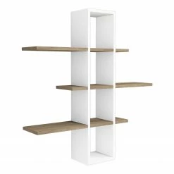 Loftscape Étagère murale Valetta - Blanc / Imitation noyer