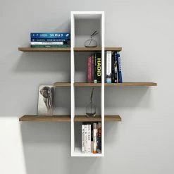 Loftscape Étagère murale Valetta - Blanc / Imitation noyer -loftscape Boutique 1000333631 220302 021 MOOD DETAILS P000000001000333631 mood