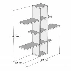 Loftscape Étagère murale Valetta - Blanc / Imitation noyer -loftscape Boutique 1000333631 220302 500 SKETCH DETAILS P000000001000333631 sketch