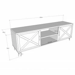 Red Living Meuble TV Vallrun - Imitation pin / Anthracite -loftscape Boutique 1000333633 220302 500 SKETCH DETAILS P000000001000333633 sketch