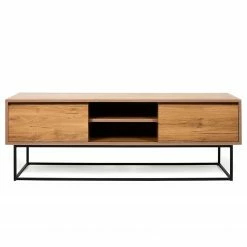 Red Living Meuble TV Tirano - Métal - Imitation noyer clair / Noir -loftscape Boutique 1000333634 220302 031 DETAILS P000000001000333634