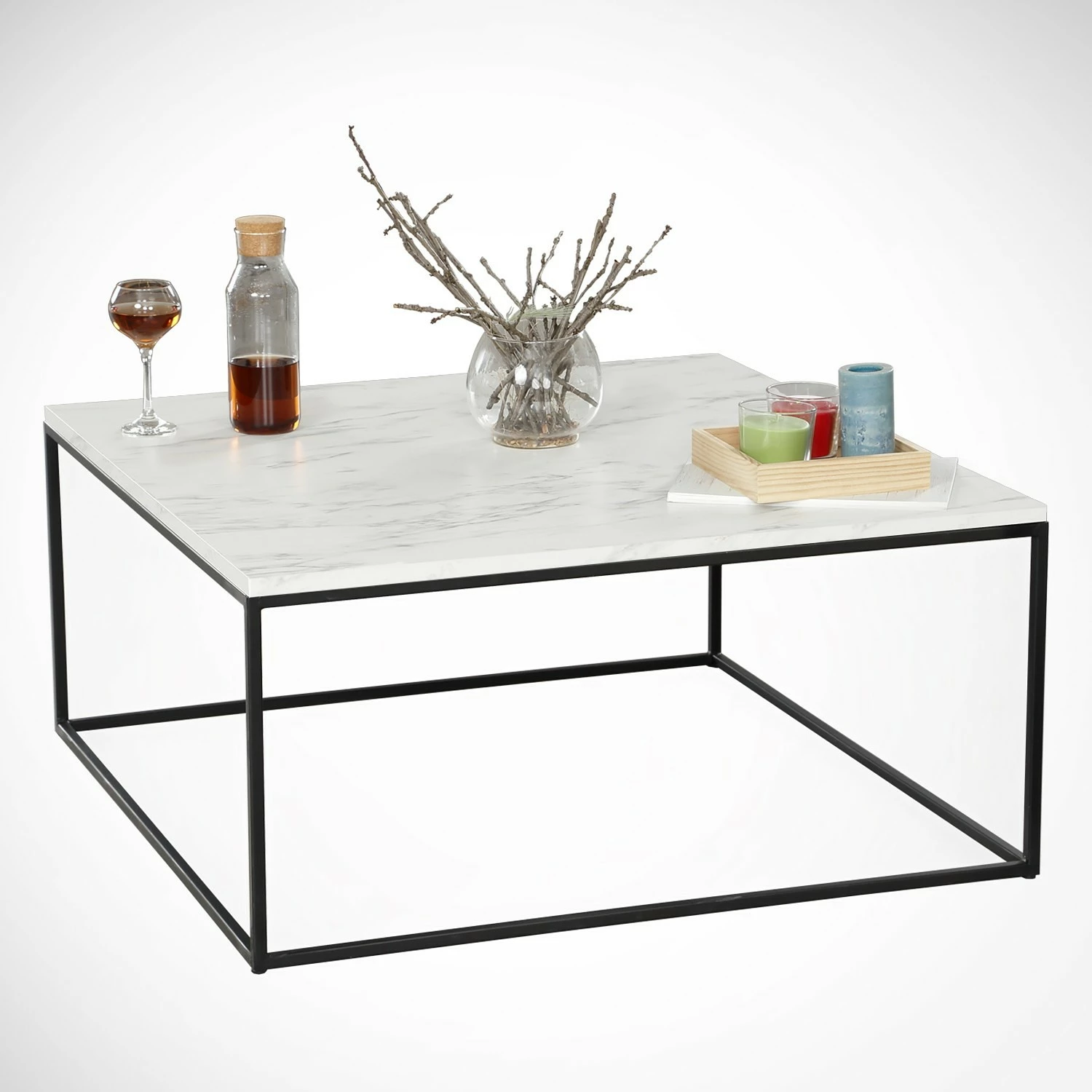 Loftscape Table basse Reedsen - Imitation marbre blanc 4 Loftscape Table basse Reedsen - Imitation marbre blanc – Image 2