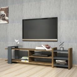 Red Living Banc TV Zambia - Imitation noyer / Anthracite -loftscape Boutique 1000333646 220302 020 MOOD DETAILS P000000001000333646 mood