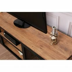 Red Living Meuble TV Zons - Métal - Imitation chêne / Noir -loftscape Boutique 1000333650 220302 032 DETAILS P000000001000333650