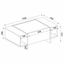 Loftscape Table basse Vidal - Décor en marbre noir / Décor en noyer / Doré -loftscape Boutique 1000333651 220302 500 SKETCH DETAILS P000000001000333651 sketch