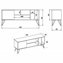 Red Living Meuble TV Vidago I - Imitation noyer / Anthracite 11 Red Living Meuble TV Vidago I - Imitation noyer / Anthracite -loftscape Boutique 1000333653 220302 500 SKETCH DETAILS P000000001000333653 sketch