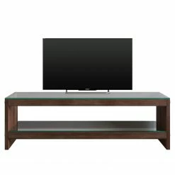 Loftscape Banc TV Mömbris - Verre / Noyer massif - Translucide