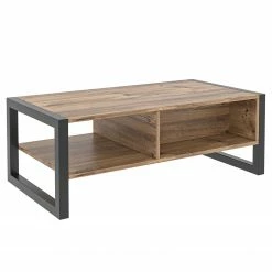 Red Living Table basse Haloba - Métal - Imitation chêne / Noir -loftscape Boutique 1000333665 220302 030 DETAILS P000000001000333665