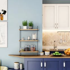 Red Living Étagère murale Papasan - Métal - Imitation chêne / Noir 11 Red Living Étagère murale Papasan - Métal - Imitation chêne / Noir -loftscape Boutique 1000333685 220302 022 MOOD DETAILS P000000001000333685 mood