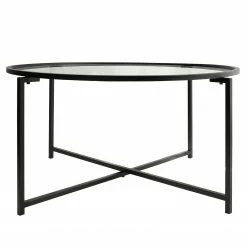 Loftscape Table basse Sedan I - Verre / Métal - Noir