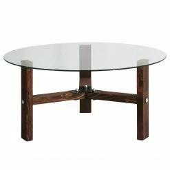 Loftscape Table basse Down Under Eukoa - Verre / Noyer massif - Noyer