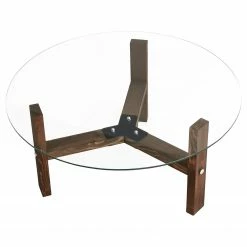 Loftscape Table basse Down Under Eukoa - Verre / Noyer massif - Noyer -loftscape Boutique 1000333695 220302 030 DETAILS P000000001000333695