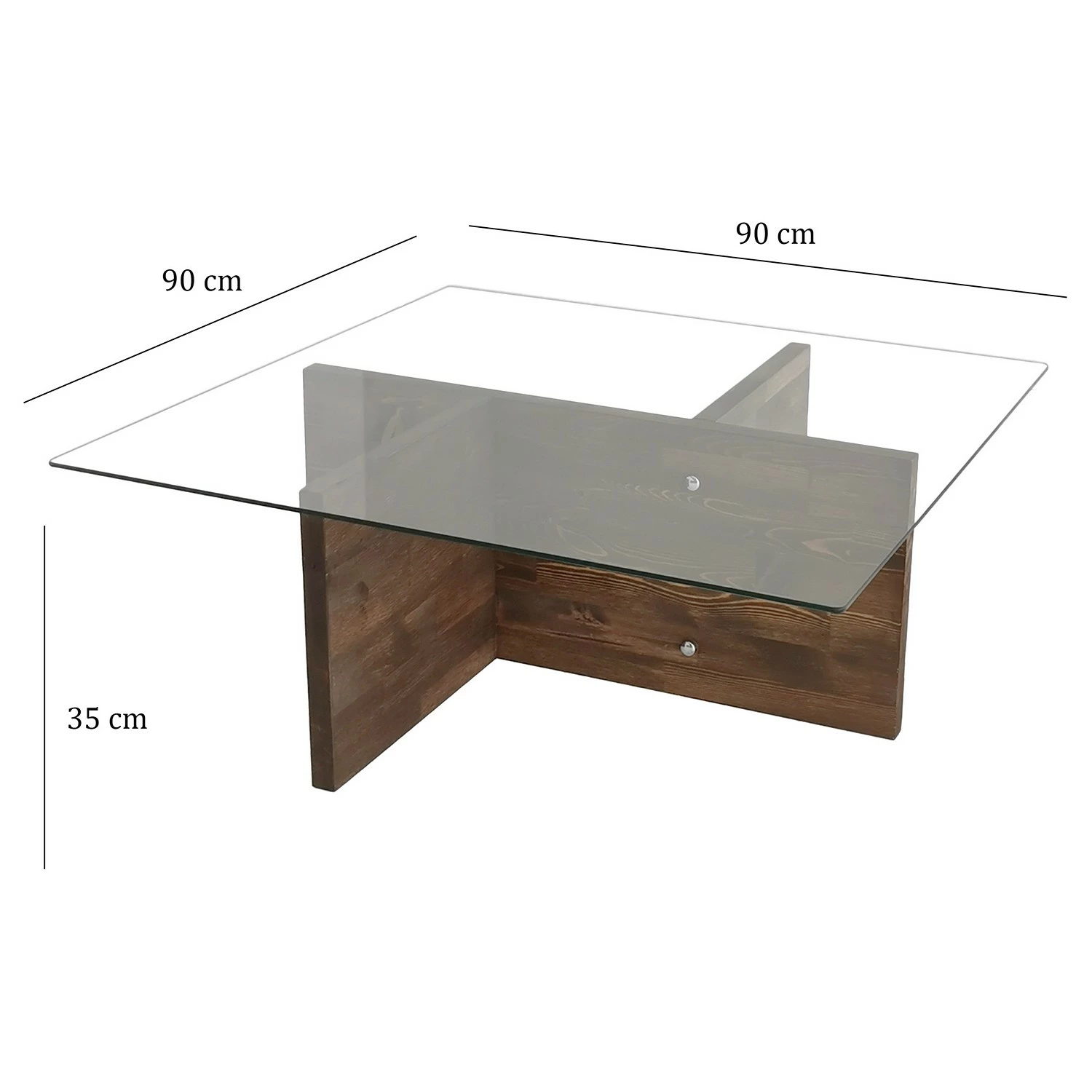 Loftscape Table basse Gran Rey - Verre / Noyer massif - Noyer 11 Loftscape Table basse Gran Rey - Verre / Noyer massif - Noyer – Image 9