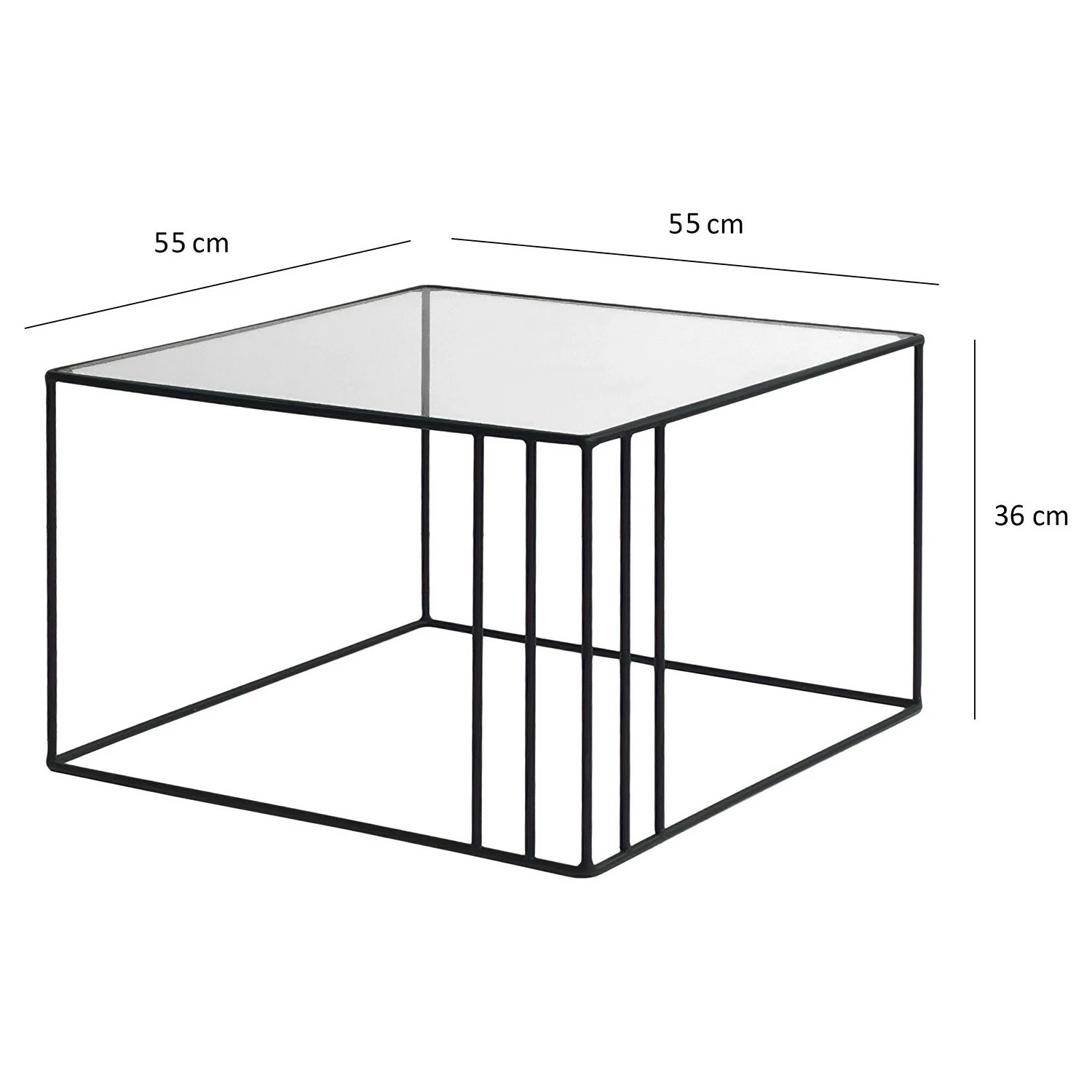 Loftscape Table basse Osiris - Verre / Métal - Noir 10 Loftscape Table basse Osiris - Verre / Métal - Noir – Image 8