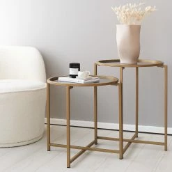 Loftscape Bout de canapé Guichen I - Verre / Métal - Noir fumé / Doré -loftscape Boutique 1000333710 220302 020 MOOD DETAILS P000000001000333710 mood