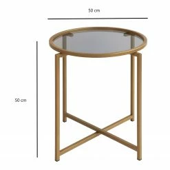 Loftscape Bout de canapé Guichen I - Verre / Métal - Noir fumé / Doré -loftscape Boutique 1000333710 220302 500 SKETCH DETAILS P000000001000333710 sketch