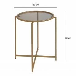 Loftscape Bout de canapé Guichen II - Verre / Métal - Noir fumé / Doré -loftscape Boutique 1000333711 220302 500 SKETCH DETAILS P000000001000333711 sketch