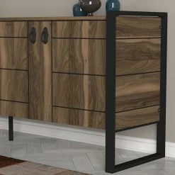 Red Living Buffet Lando - Métal - Imitation noyer / Noir 13 Red Living Buffet Lando - Métal - Imitation noyer / Noir -loftscape Boutique 1000333722 220302 030 DETAILS P000000001000333722