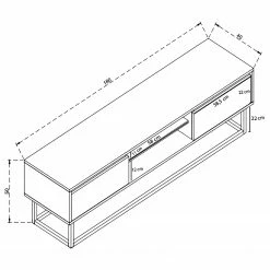 Red Living Meuble TV Boddington I - Imitation pin / Noir 15 Red Living Meuble TV Boddington I - Imitation pin / Noir -loftscape Boutique 1000333727 220302 500 SKETCH DETAILS P000000001000333727 sketch
