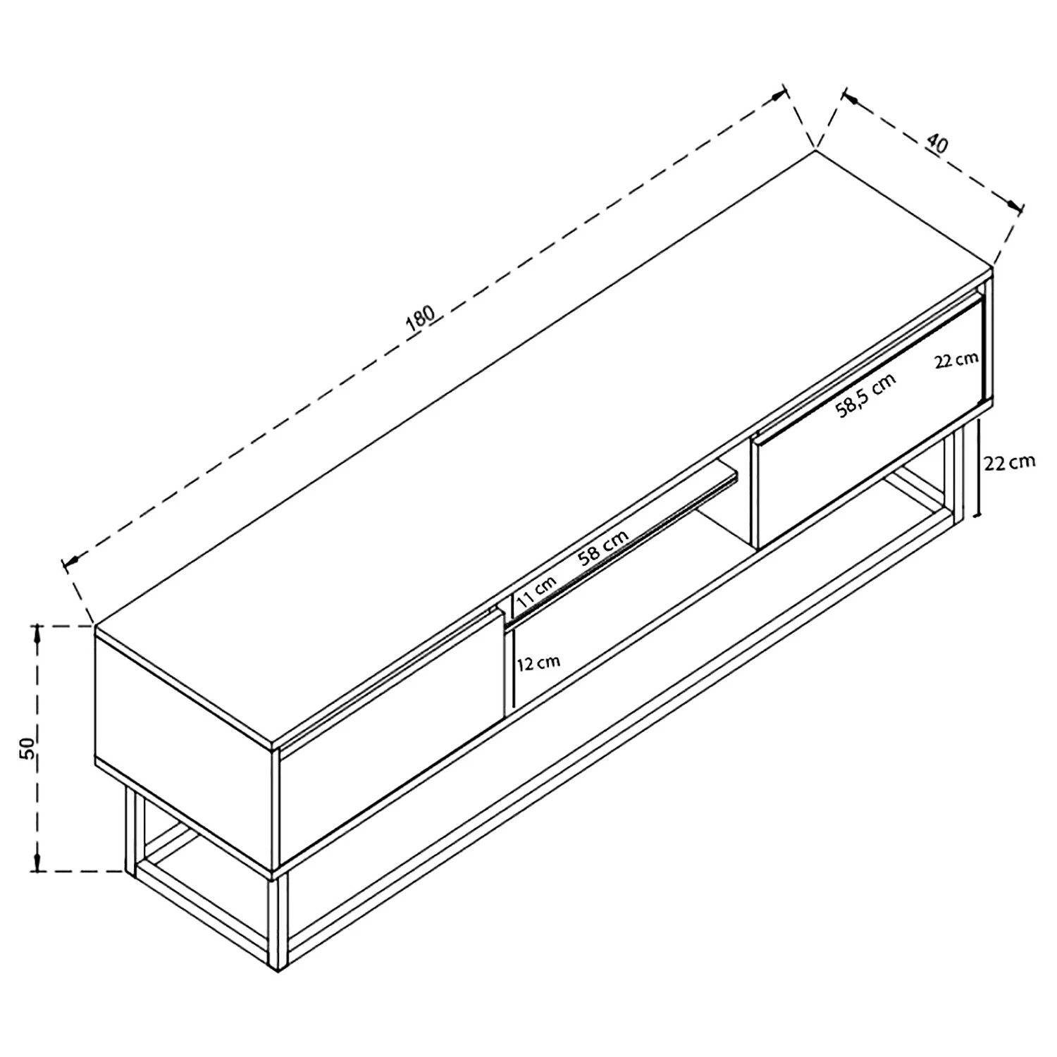 Red Living Meuble TV Boddington I - Imitation pin / Noir 9 Red Living Meuble TV Boddington I - Imitation pin / Noir – Image 7