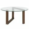 Loftscape Table basse Yoxford II - Verre / Noyer massif - Noyer