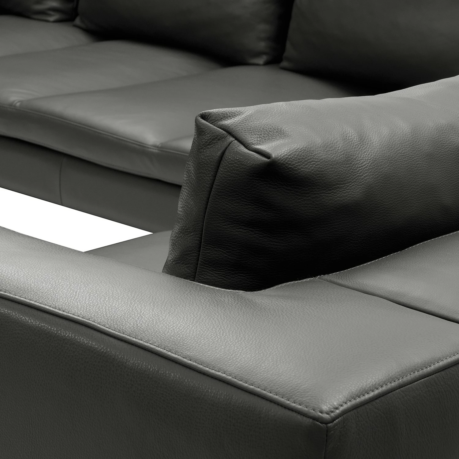 Studio Copenhagen Canapé d’angle Madison I - Cuir véritable Neka : Gris - Largeur : 319 cm - Méridienne longue à gauche (vue de face) 9 Studio Copenhagen Canapé d’angle Madison I - Cuir véritable Neka : Gris - Largeur : 319 cm - Méridienne longue à gauche (vue de face) – Image 7