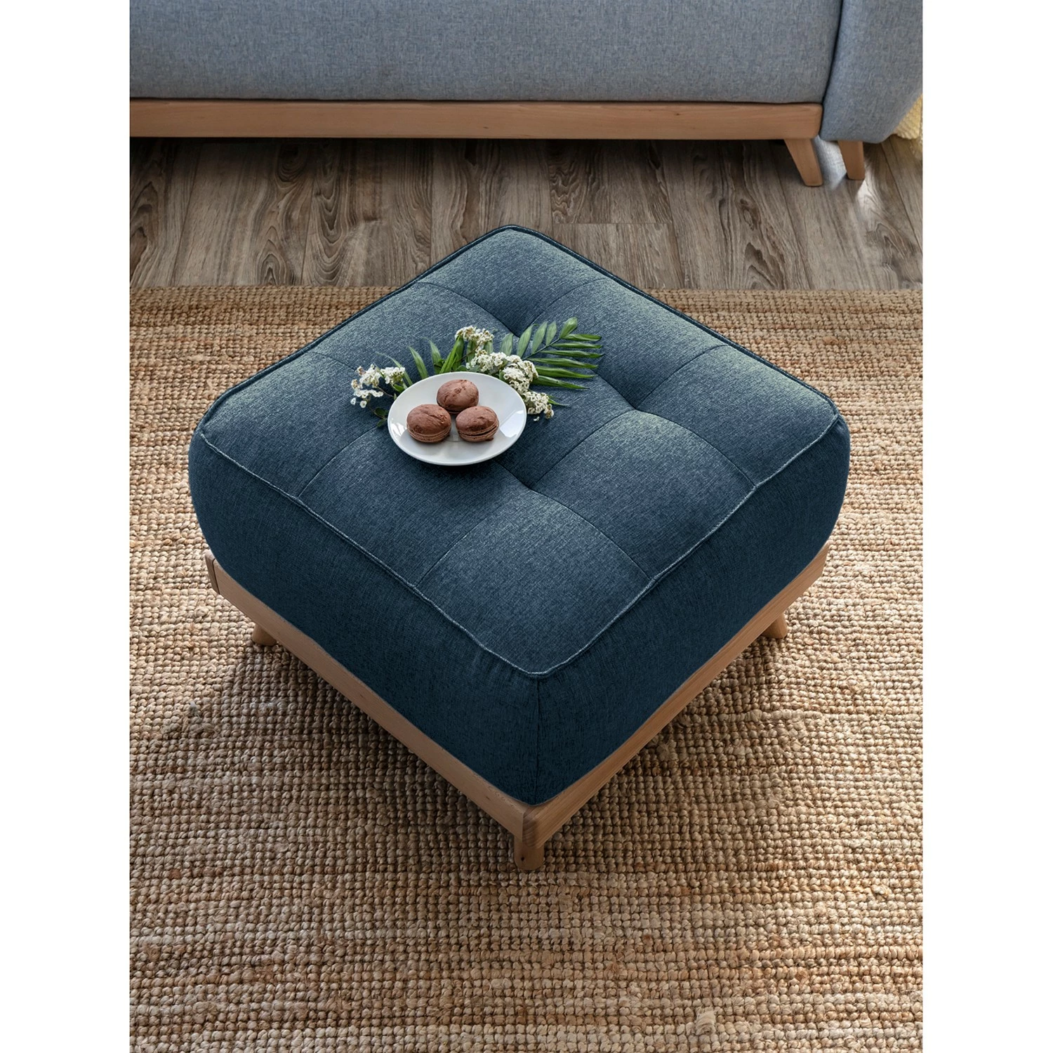 Norrwood Repose-pieds Surribas - Tissu Lark: Bleu foncé 10 Norrwood Repose-pieds Surribas - Tissu Lark: Bleu foncé – Image 8