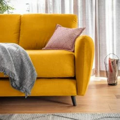 Loftscape Canapé d’angle Tatan - Microfibre Faria: Jaune - Méridienne courte à gauche (vue de face) - Sans repose-pieds -loftscape Boutique 1000336869 220401 070 DETAILS P000000001000336869