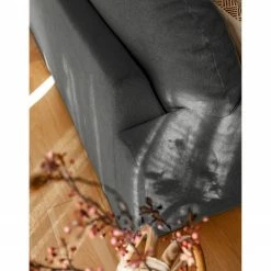 Loftscape Canapé d’angle Tandil - Tissu Dolly: Noir - Méridienne courte à droite (vue de face) - Avec repose-pieds -loftscape Boutique 1000336894 220401 110 DETAILS P000000001000336894