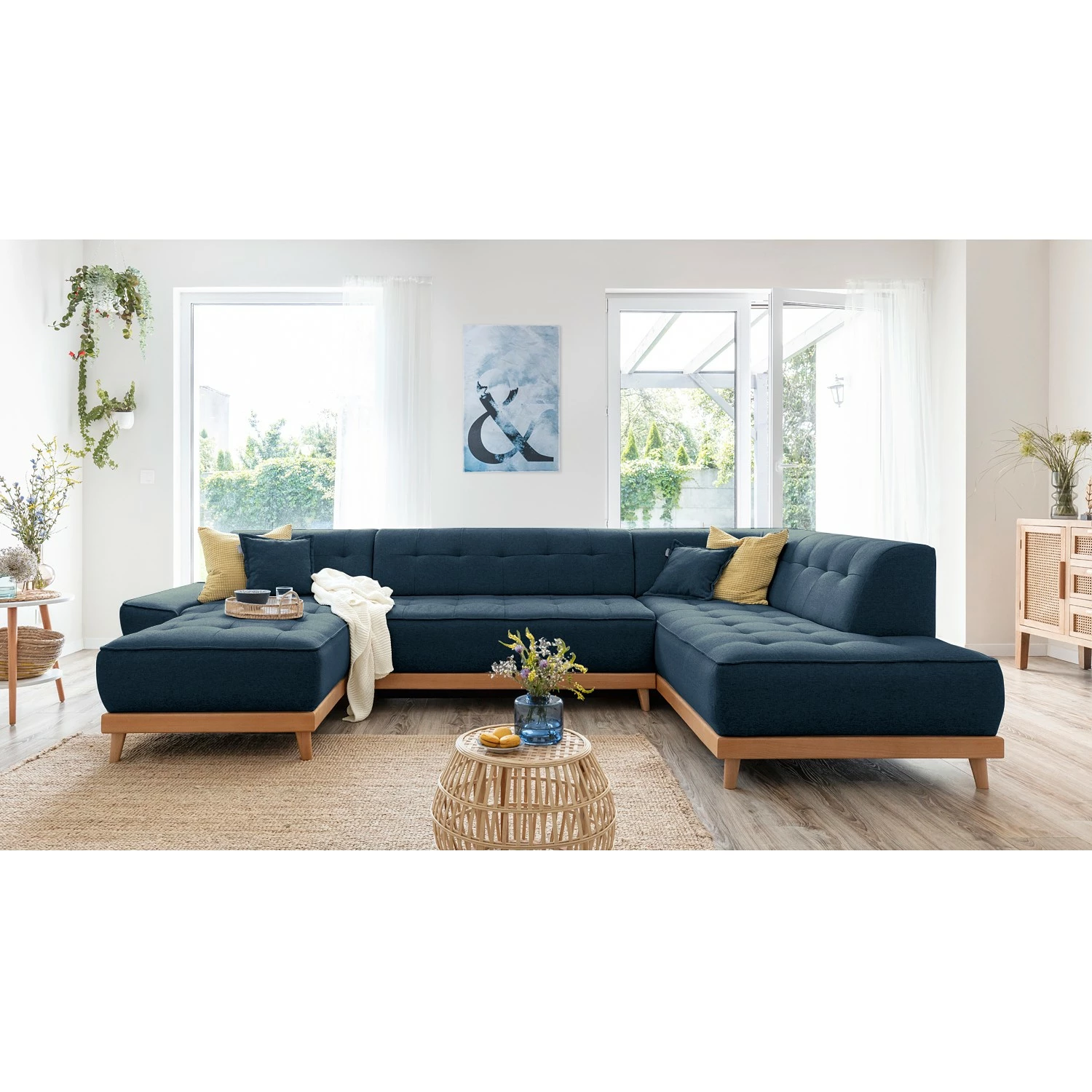 Norrwood Canapé panoramique Surribas - Tissu Lark: Bleu foncé - Méridienne courte à gauche / longue à droite (vue de face) 7 Norrwood Canapé panoramique Surribas - Tissu Lark: Bleu foncé - Méridienne courte à gauche / longue à droite (vue de face) – Image 5