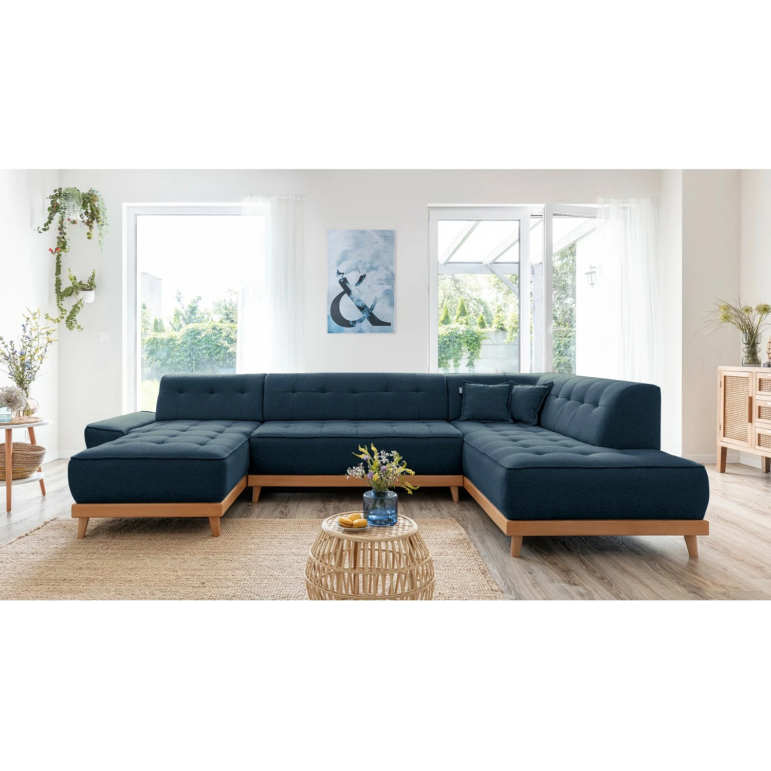 Norrwood Canapé panoramique Surribas - Tissu Lark: Bleu foncé - Méridienne courte à gauche / longue à droite (vue de face) 8 Norrwood Canapé panoramique Surribas - Tissu Lark: Bleu foncé - Méridienne courte à gauche / longue à droite (vue de face) – Image 6