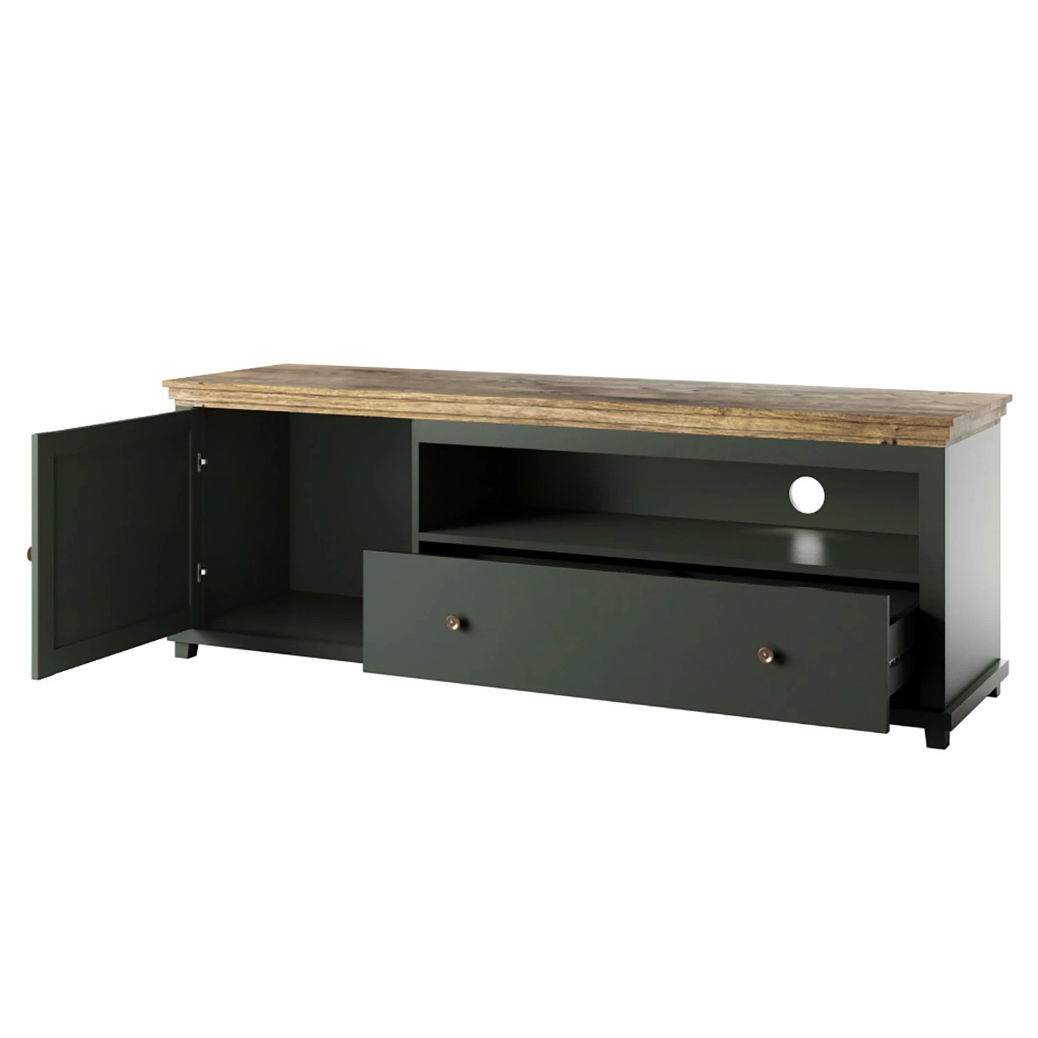 Ridgevalley Meuble TV Emmanuela - Vert foncé 5 Ridgevalley Meuble TV Emmanuela - Vert foncé – Image 3