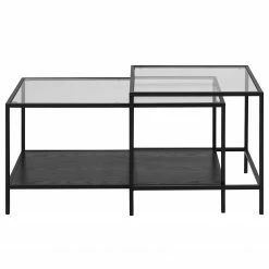 Red Living Tables gigognes Coogee VII (lot de 2) - Verre / Métal - Noir -loftscape Boutique 1000340378 220318 030 DETAILS P000000001000340378