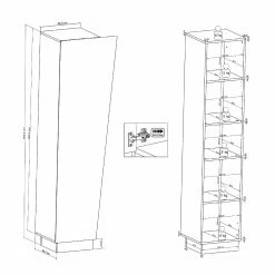 Fredriks Ensemble meubles TV Reedley (4 éléments) - Noir brillant -loftscape Boutique 1000340456 220322 502 SKETCH DETAILS P000000001000340456 sketch