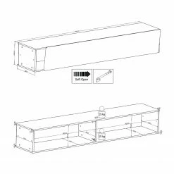 Fredriks Ensemble meubles TV Reedley (4 éléments) - Noir brillant -loftscape Boutique 1000340456 220322 504 SKETCH DETAILS P000000001000340456 sketch