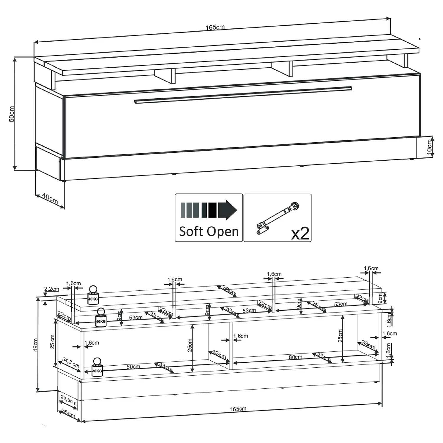 Fredriks Ensemble meubles TV Bylas (4 éléments) - Noir brillant 10 Fredriks Ensemble meubles TV Bylas (4 éléments) - Noir brillant – Image 8