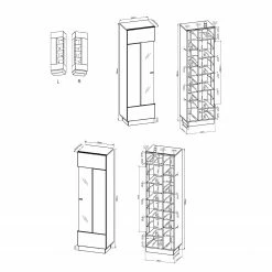 Fredriks Ensemble meubles TV Bylas (4 éléments) - Noir brillant 20 Fredriks Ensemble meubles TV Bylas (4 éléments) - Noir brillant -loftscape Boutique 1000340457 220322 503 SKETCH DETAILS P000000001000340457 sketch