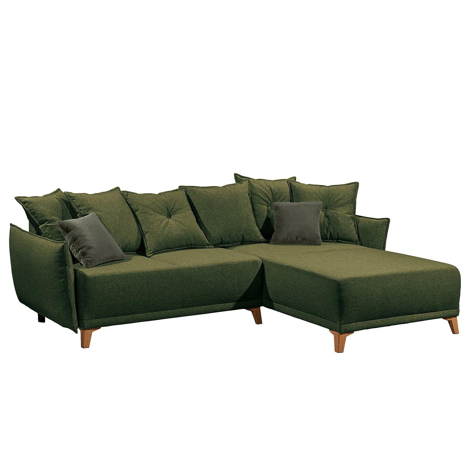 Norrwood Canapé d’angle Rutherford I - Tissu Denga / Microfibre Laci: Vert vieilli / Vert - Méridienne courte montable des deux côtés 6 Norrwood Canapé d’angle Rutherford I - Tissu Denga / Microfibre Laci: Vert vieilli / Vert - Méridienne courte montable des deux côtés – Image 4
