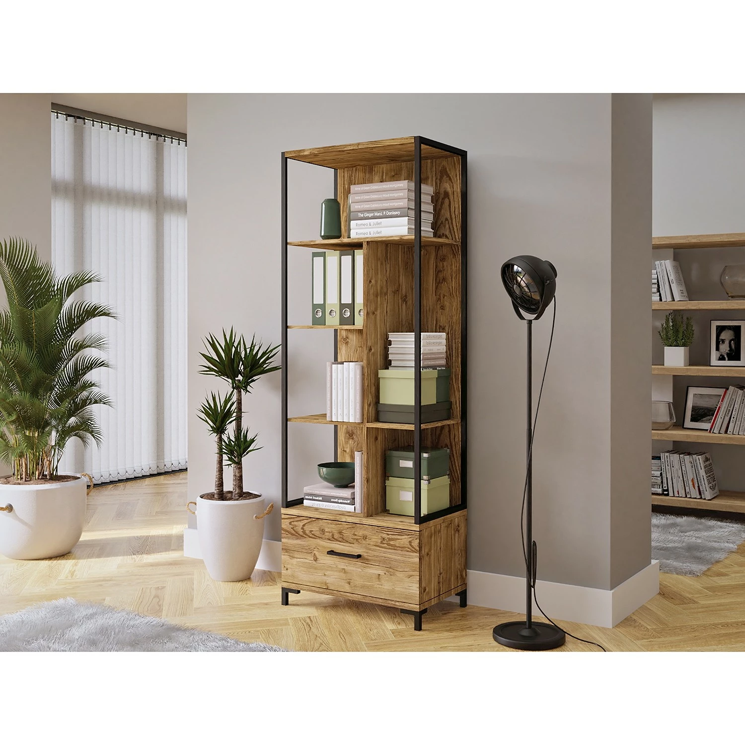 Red Living Étagère de bureau Roslin - Imitation chêne Artisan 4 Red Living Étagère de bureau Roslin - Imitation chêne Artisan – Image 2