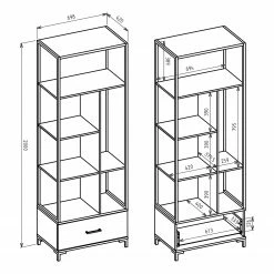Red Living Étagère de bureau Roslin - Imitation chêne Artisan 9 Red Living Étagère de bureau Roslin - Imitation chêne Artisan -loftscape Boutique 1000341083 220322 500 SKETCH DETAILS P000000001000341083 sketch
