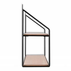 Loftscape Étagère murale Cuddalore - Métal - Noir / Imitation chêne -loftscape Boutique 1000341912 220323 040 DETAILS P000000001000341912