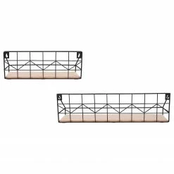 Loftscape Étagères murales Fluffy (lot de 2) - Métal - Noir / Imitation chêne -loftscape Boutique 1000341918 220323 050 DETAILS P000000001000341918